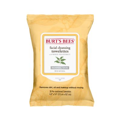 Burt's Bees Facial Cleansing Towelettes Normal Skin (with White Tea Extract) x 30 Pack